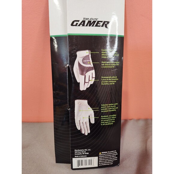 Men's Top Flite Gamer Cadet Left Golf Glove White - Picture 2 of 2